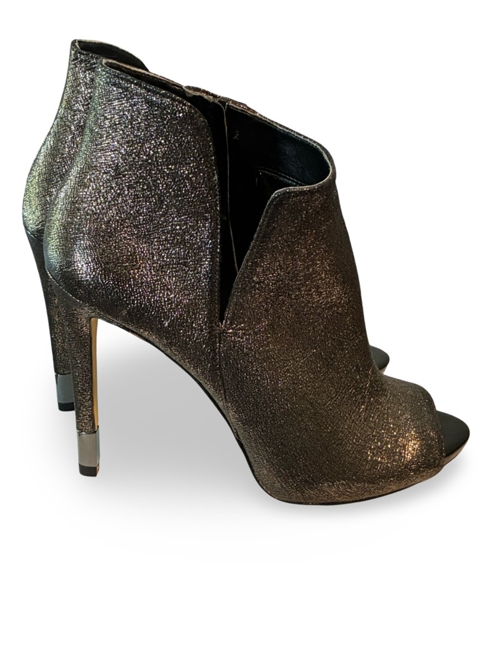 Guess Women's Glitter Peep-Toe Stiletto Booties - Black